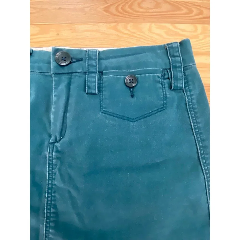 Anthropologie Paperboy Dark Teal Turquoise Skirt 4 Cotton Stretch - Picture 8 of 8